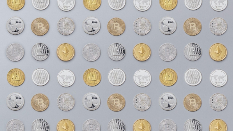 Crypto assets in coin form.