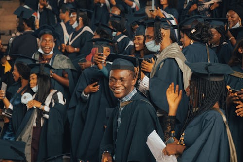 Students on matriculation gown