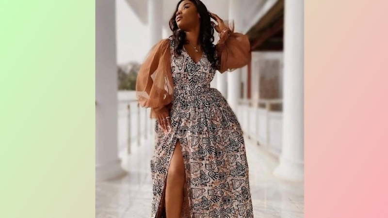 Bishop sleeves panel ankara aso ebi style