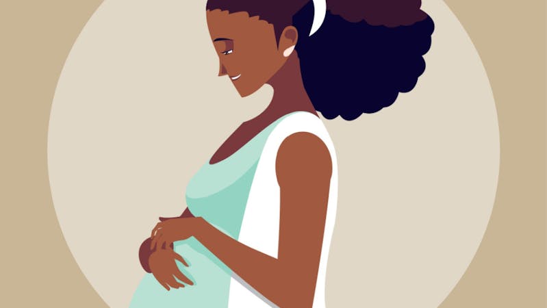 An image illustration of a Black pregnant woman