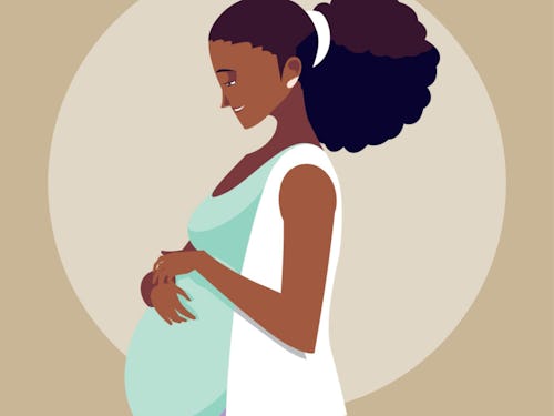 An image illustration of a Black pregnant woman