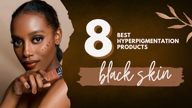 A black girl holding a skincare product for treating hyperpigmentation