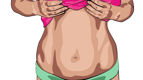 Avatar illustration of a woman with increased belly fat