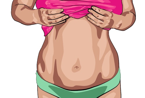 Avatar illustration of a woman with increased belly fat