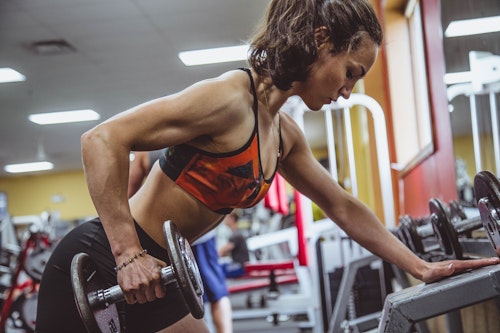 A woman exercising