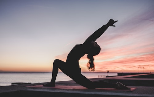 Woman practicing a yoga pose