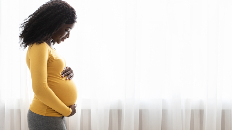 A Black pregnant woman