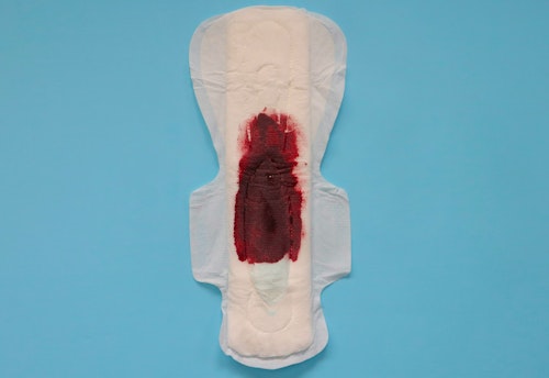 Image showing period blood on a menstruation pad