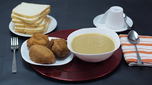 a plate of pap and akara balls, popular Nigerian meals