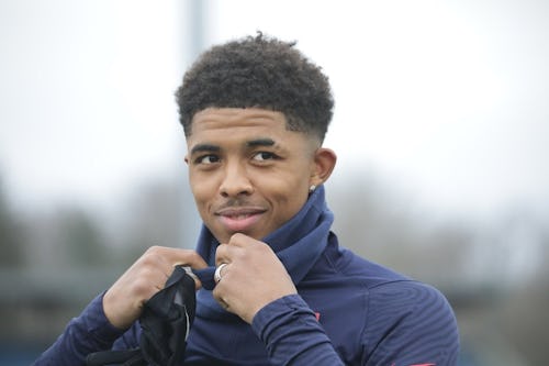 Image of Leicester City's defender Wesley Fofana during a training session