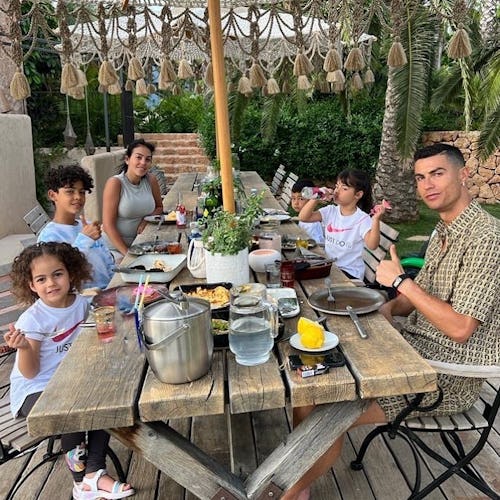 Cristiano Ronaldo and his family on vacation