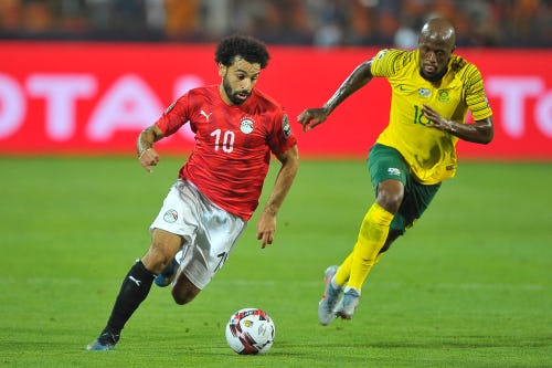 CAIRO, EGYPT - JUNE 21: Mohamed Salah of Egypt during the 2019 Africa Cup of Nations Group A match between Egypt and v south africa at Cairo International Stadium.