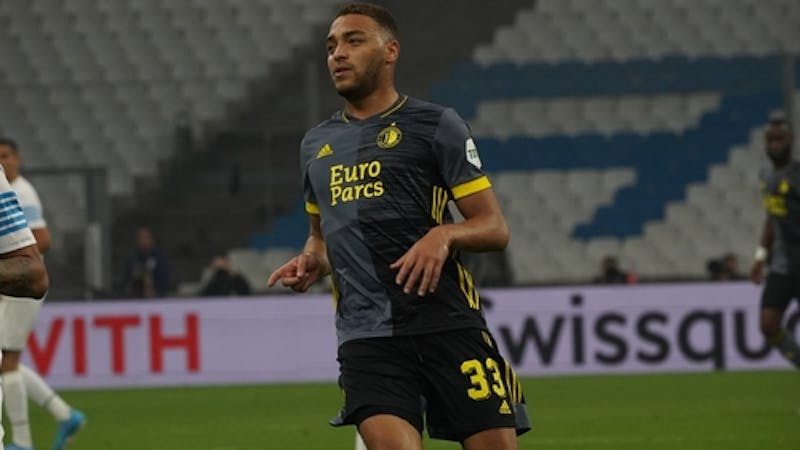 Cyriel Dessers Of Feyenoord in Marseille during the Europe League conference match between L'Olympique de Marseille and Feyenoord on May 05, 2022 at the Orange velodrome stadium.
