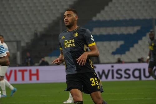 Cyriel Dessers Of Feyenoord in Marseille during the Europe League conference match between L'Olympique de Marseille and Feyenoord on May 05, 2022 at the Orange velodrome stadium.