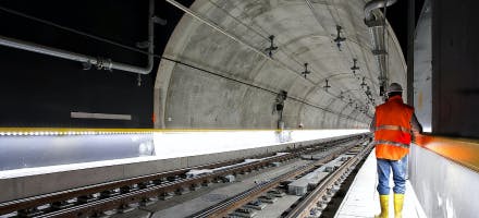 man in tunnel