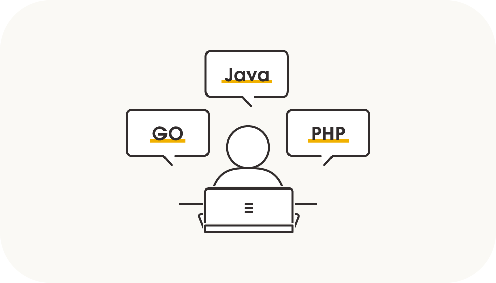 GO, Java, PHP等