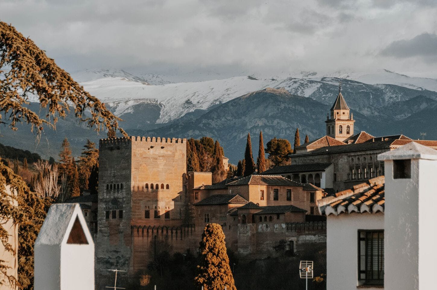 A view of medieval buildings in Granada