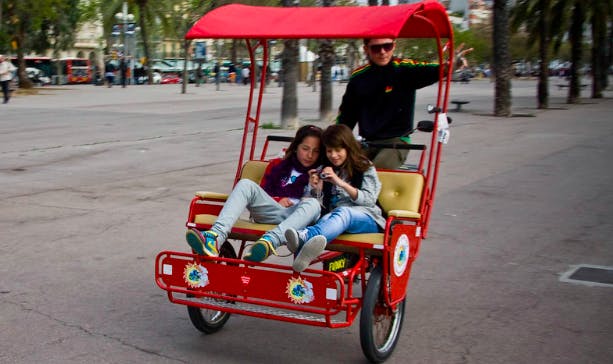 Barcelona bicitaxi or rickshaw