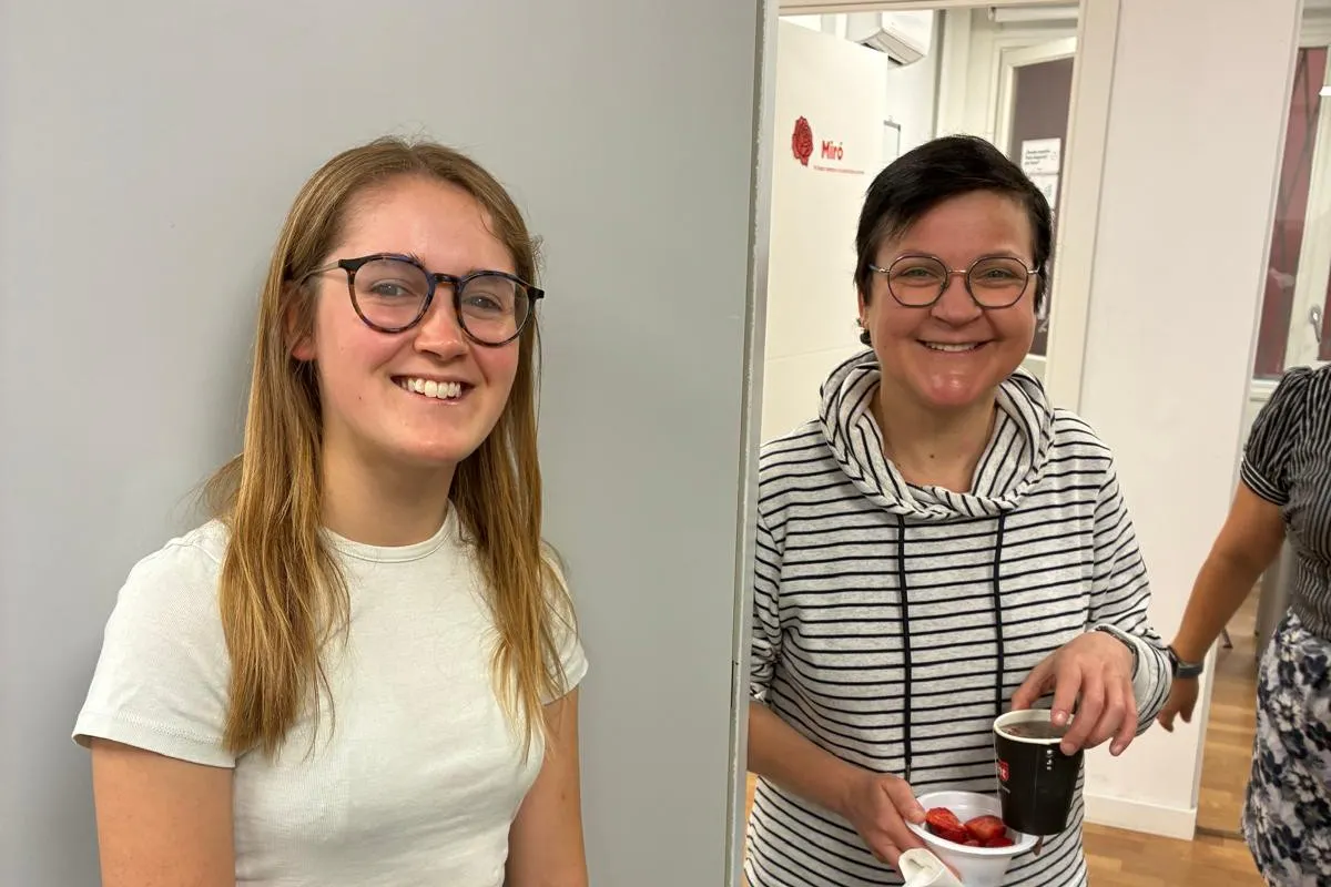 Millie with a member of staff at TEFL Iberia in Barcelona