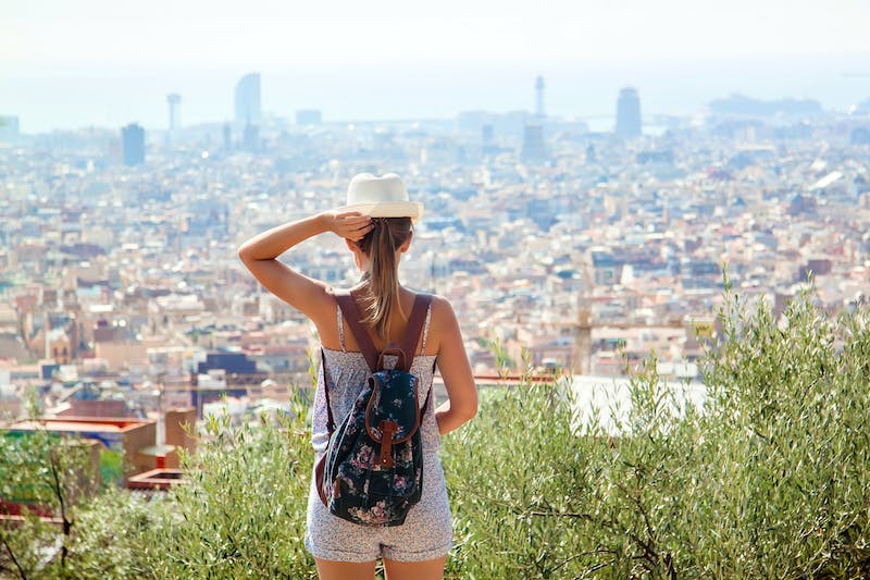 A female student viewing Barcelona