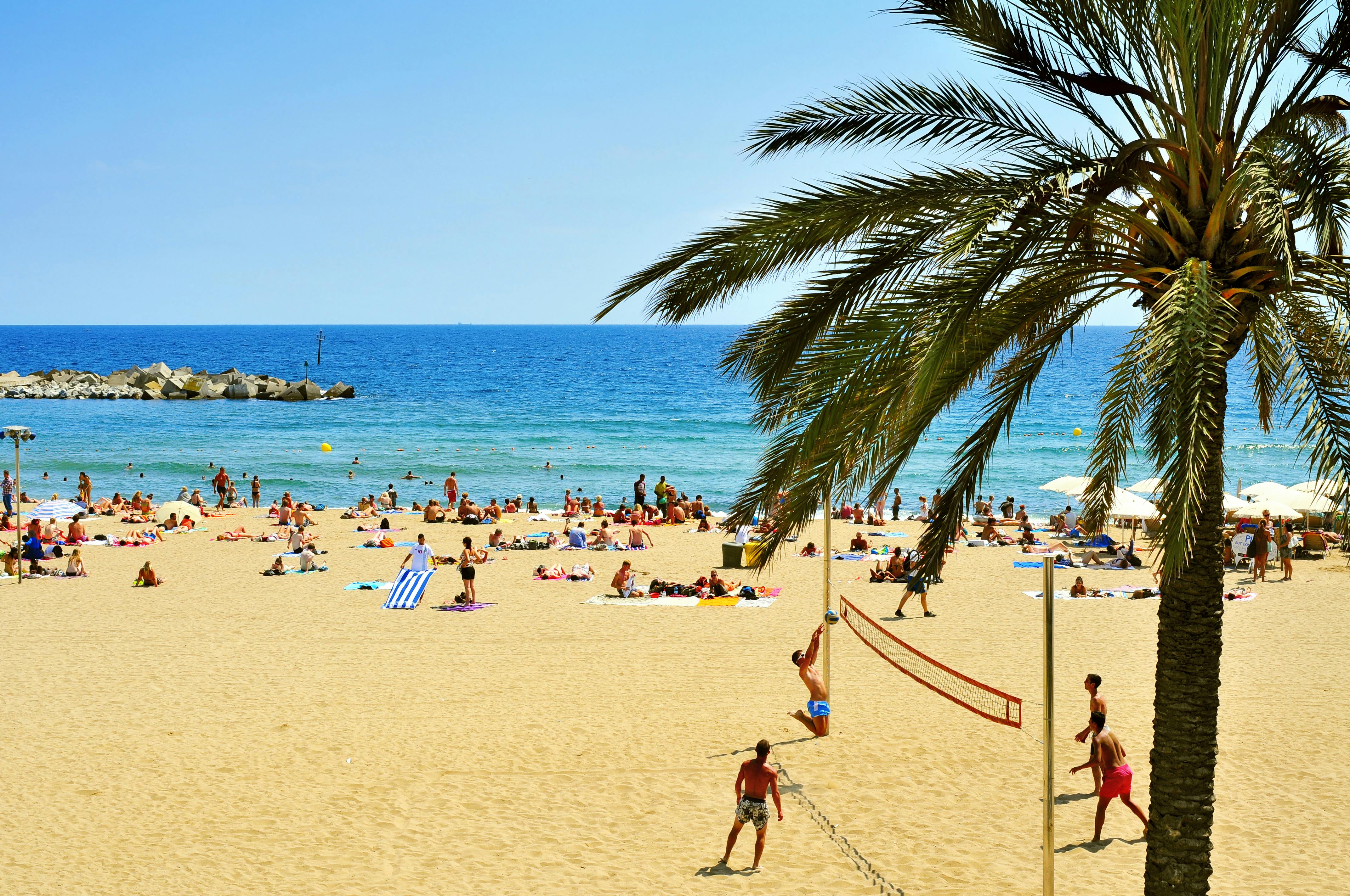 barceloneta beach in barcleona, spain