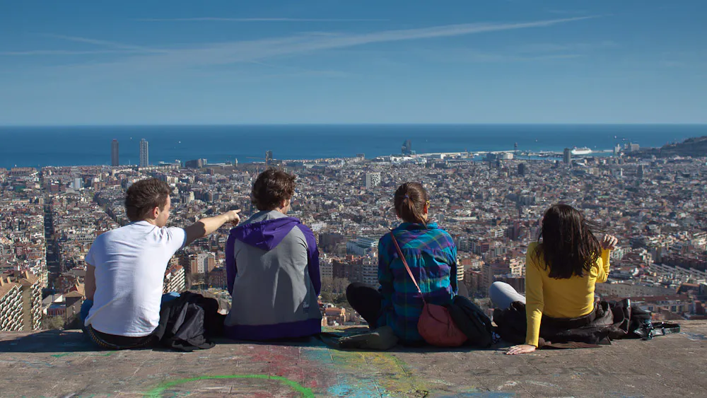 Making friends and bonding in Barcelona, with views of the city
