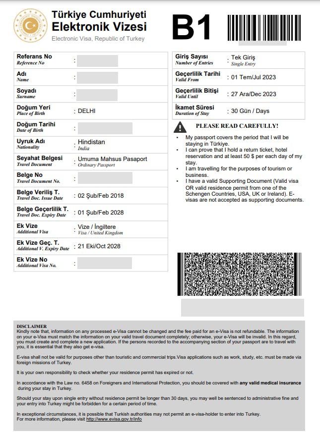 turkey tourist visa for indian passport holders