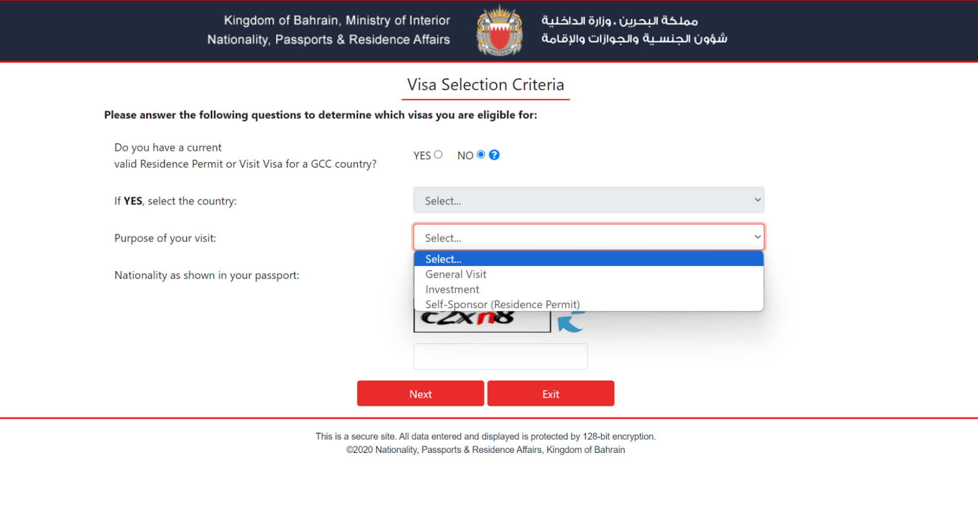 Bahrain Visa Application Portal