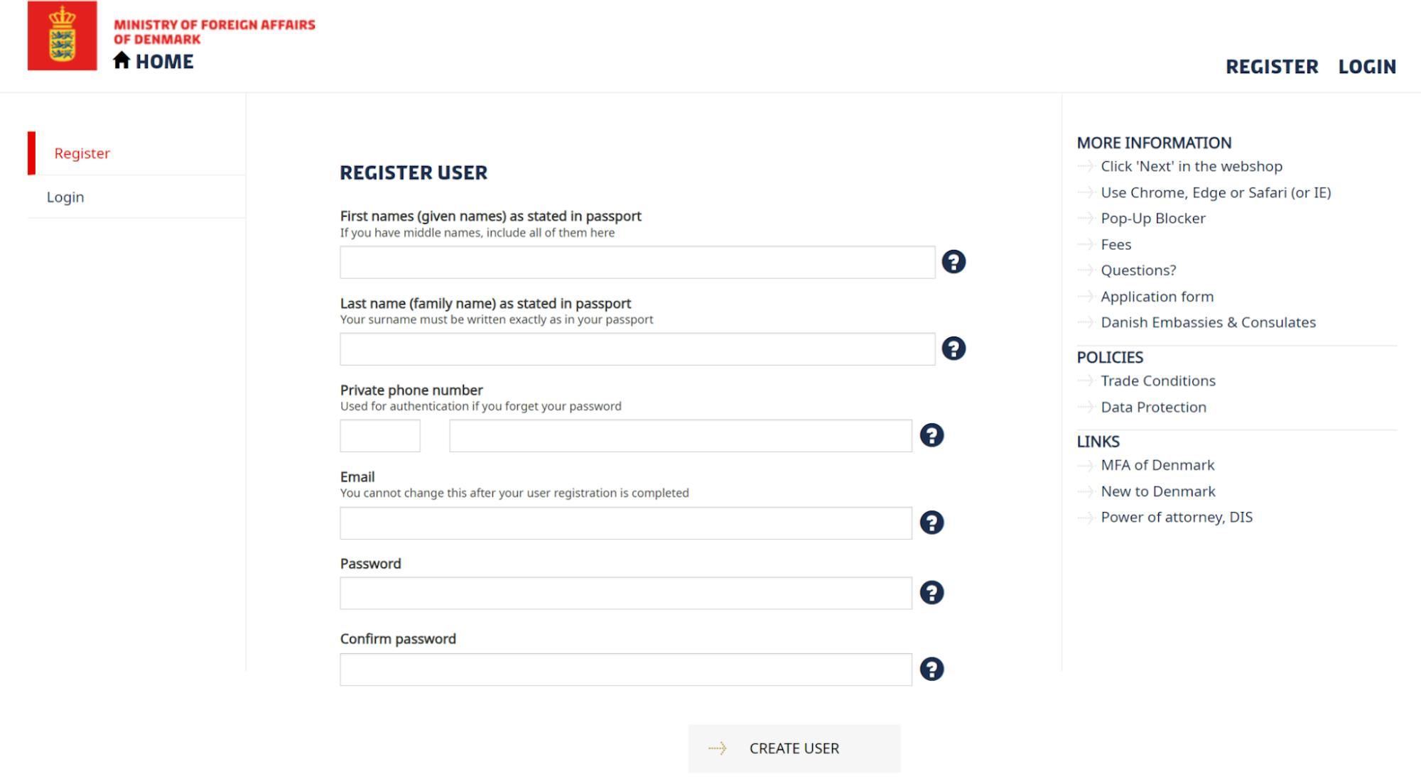 Denmark Business Visa Application Form