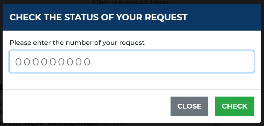 Checking Benin visa status
