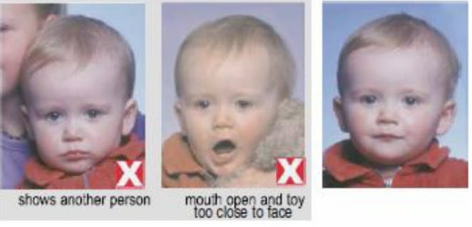 Photo requirements for children posing for Georgia visa photo