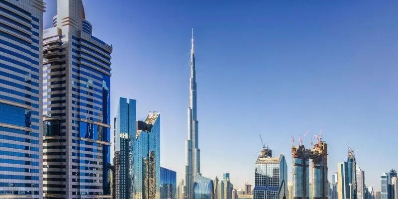 The iconoic Burj Khalifa in Dubai