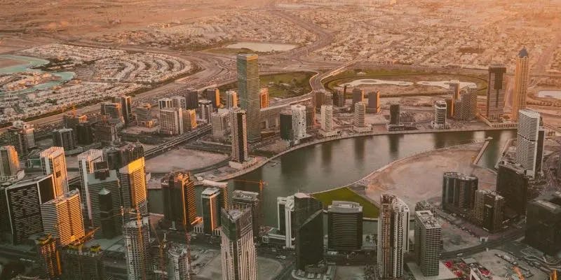 Aerial view of Dubai