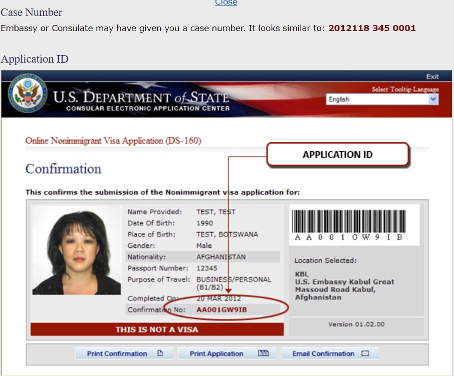 US Visa Status with the Case Number