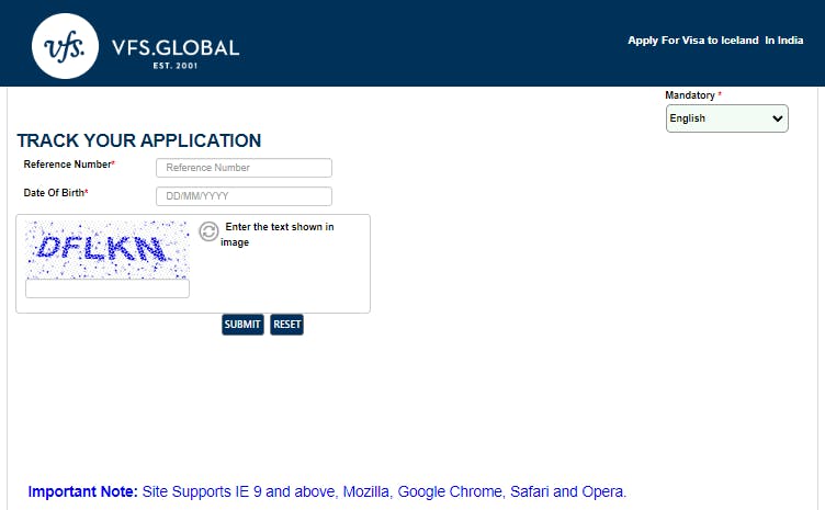 Tracking the application status of Iceland Visa for Indians