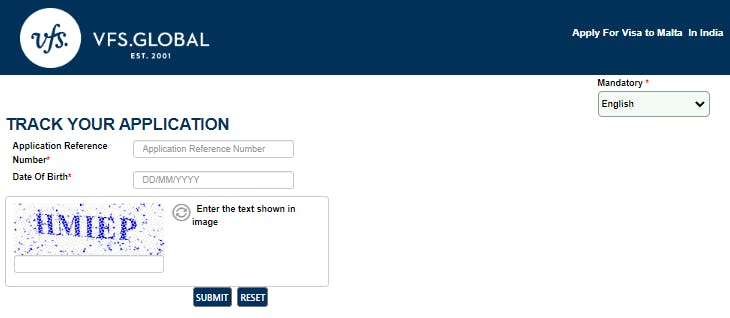 Tracking the application status of Malta Visa for Indians