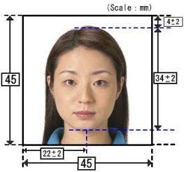 Japan visa photo size and dimensions