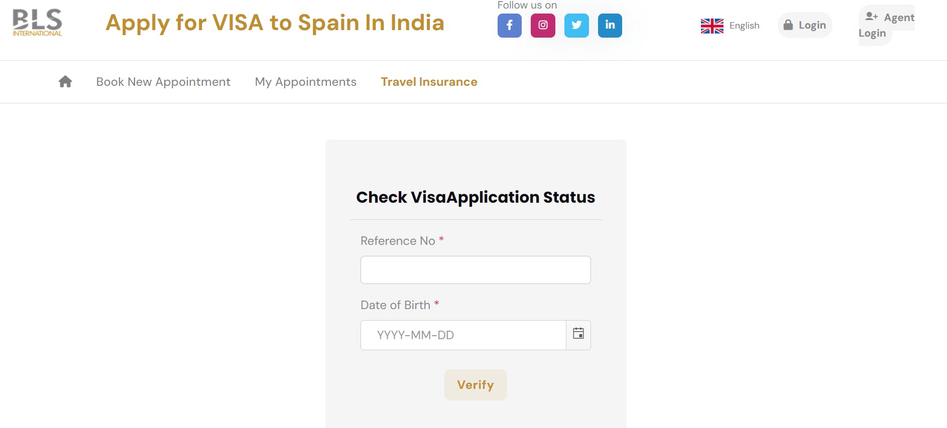 Spain visa BLS tracking portal