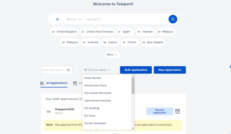 Teleport Denmark visa status