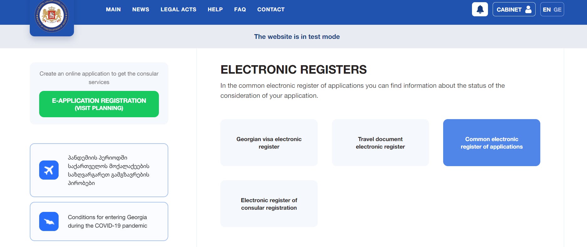 Georgia electronic register portal