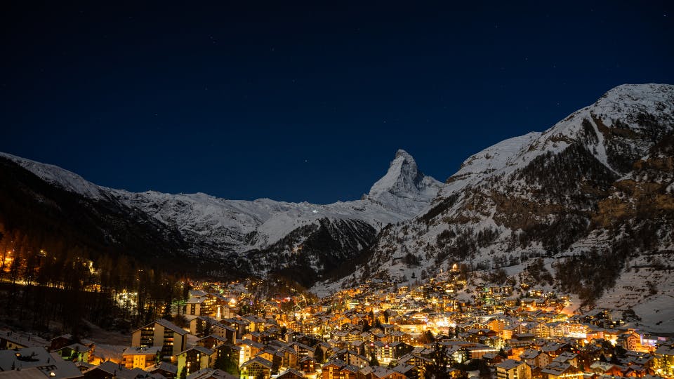 Matterhorn at night, Zermatt.