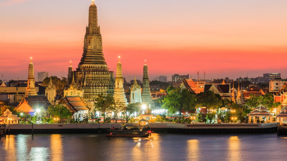 Wat Arun Temple at sunset.