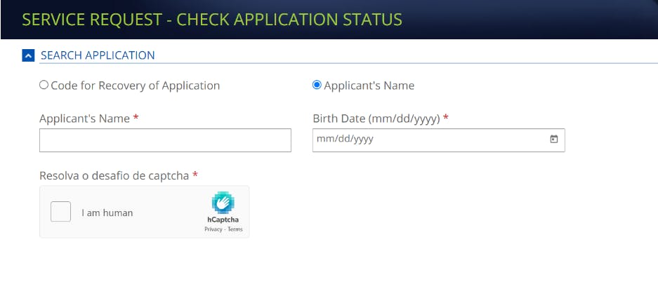 Brazil visa status checking portal