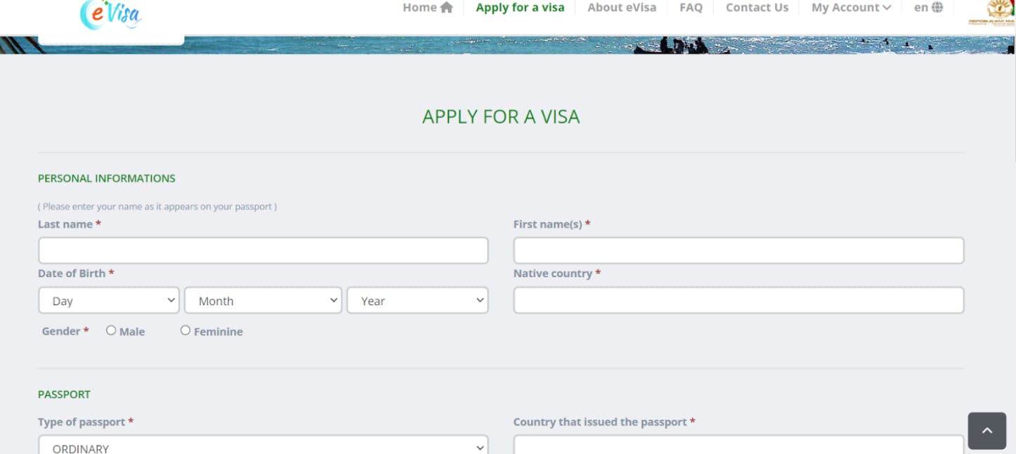 Madagascar visa application portal