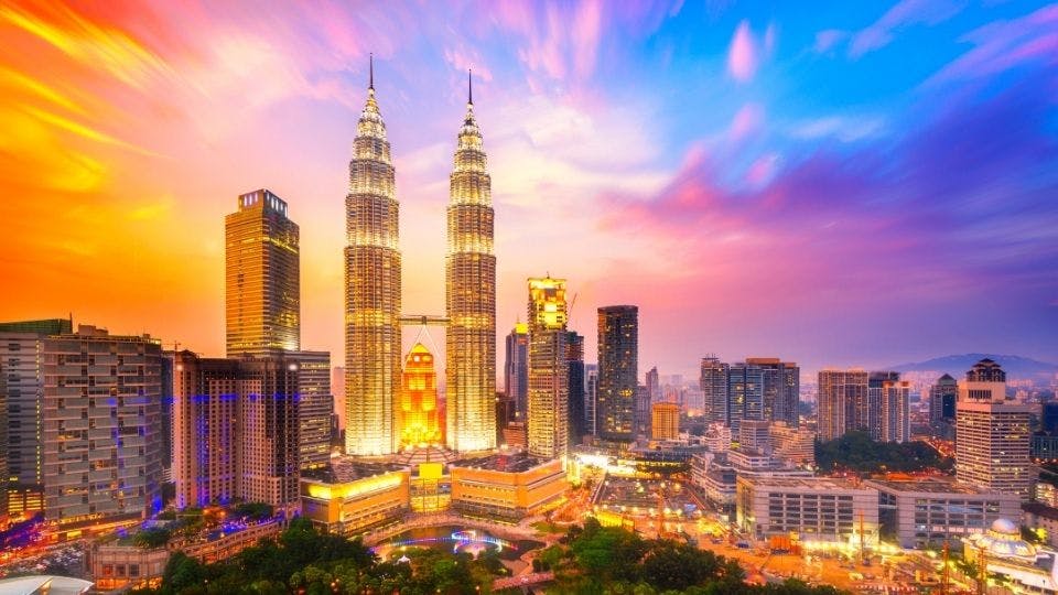 Kuala Lumpur skyline at sunset