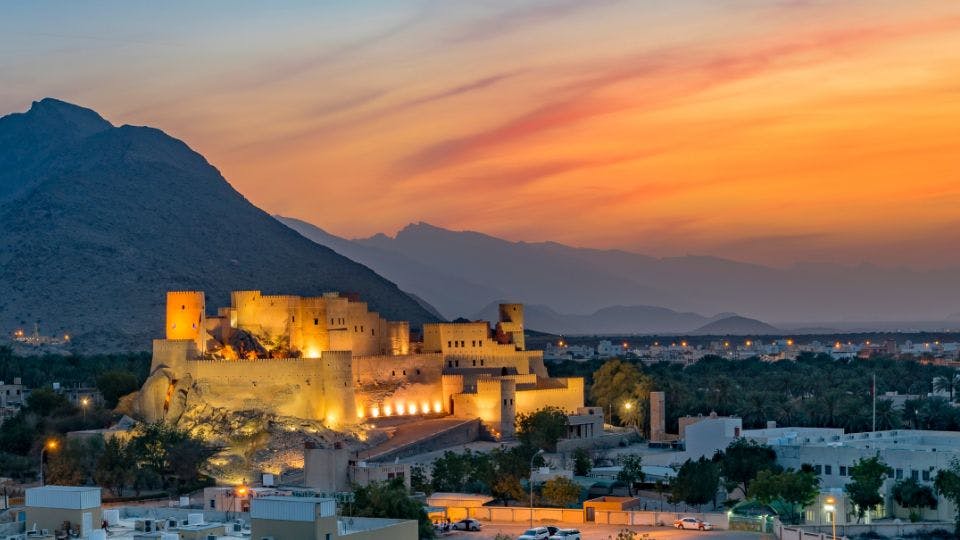 Bahla Fort at sunset