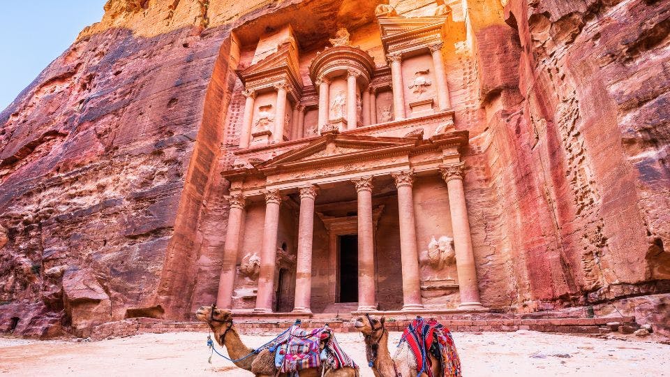 Petra’s Treasury with camels