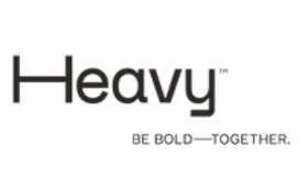 An all black logo that says "Heavy BE BOLD TOGETHER"