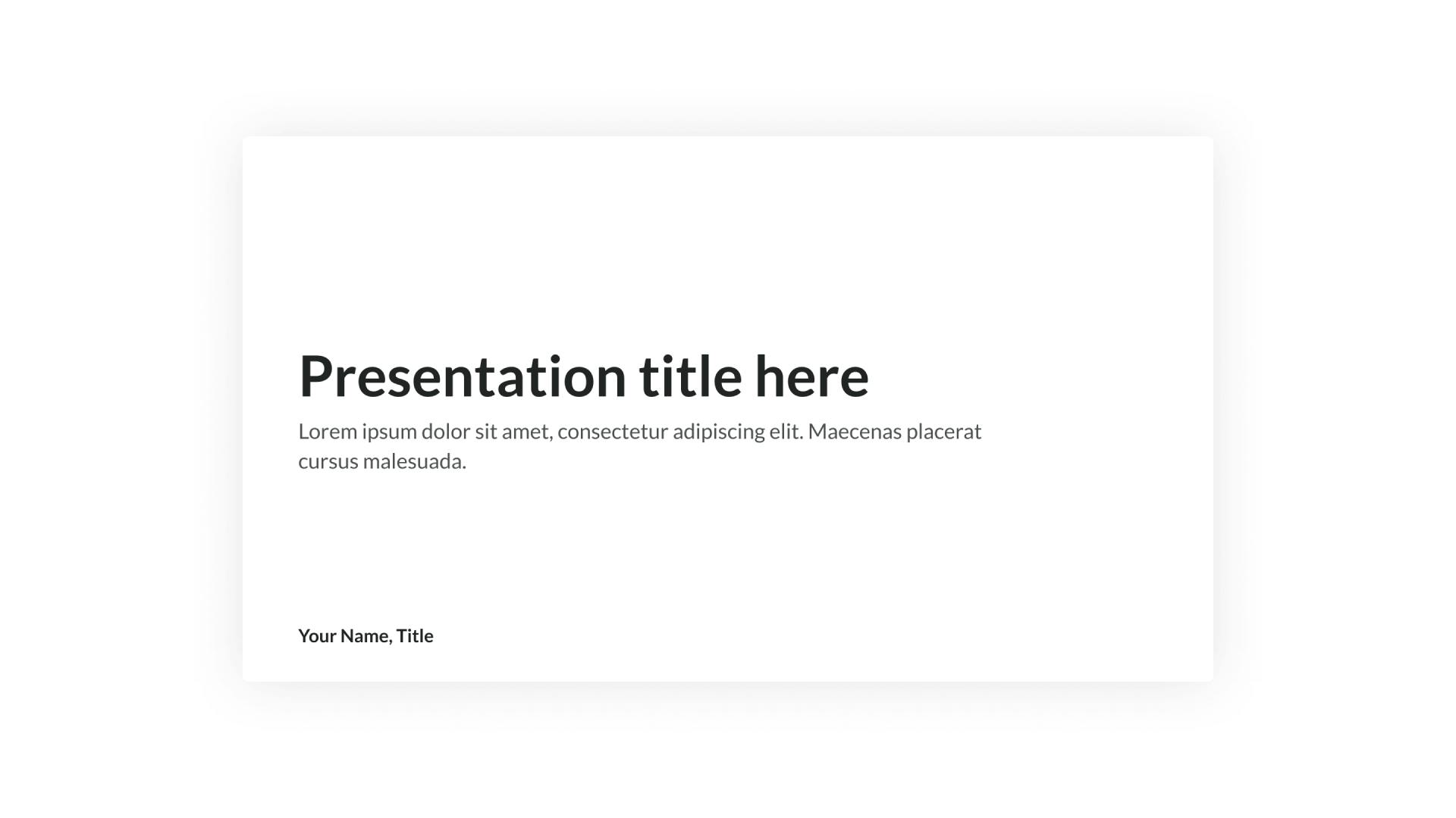 Minima Presentation Template