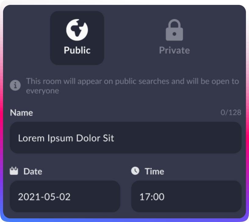 Roomkey - Select the time/date